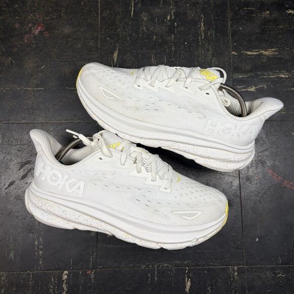 HOKA One One Clifton 9 White Lemonade Women’s Size 9B Running Shoes 1127896-WTL - Picture 1 of 6